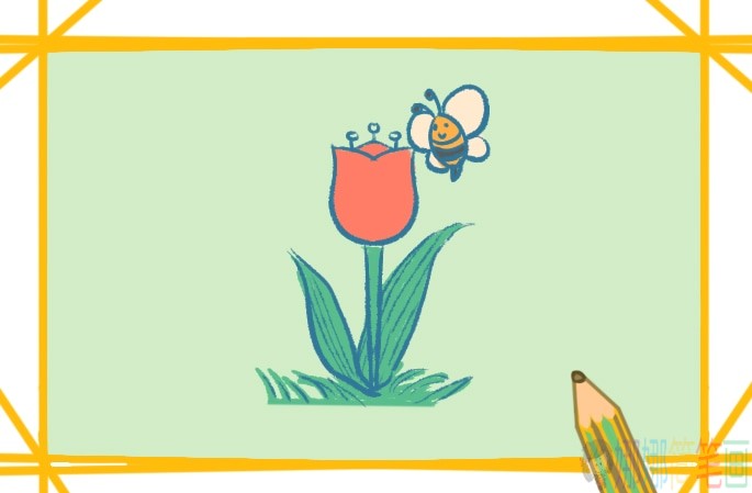 美丽的花朵简笔画-1
