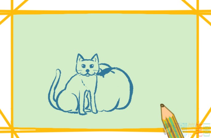 万圣节猫咪简笔画-4