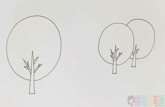 秋天风景简笔画彩色画法图片-2