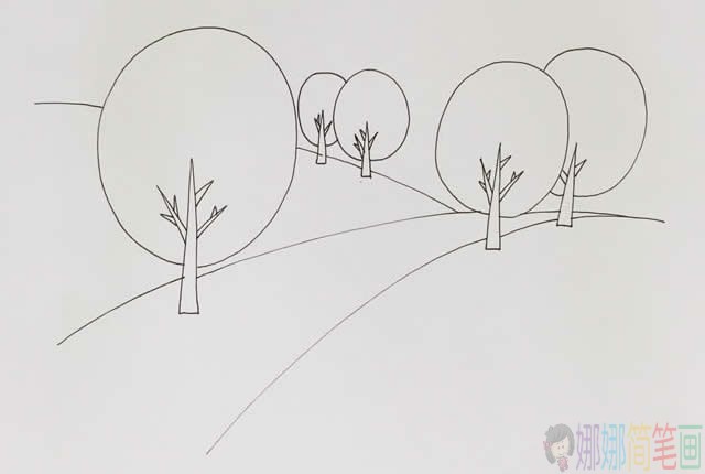 秋天风景简笔画彩色画法图片-3