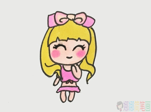 可爱的少女简笔画画法教程-1