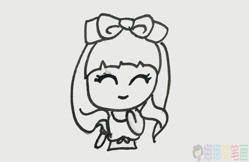 可爱的少女简笔画画法教程-3
