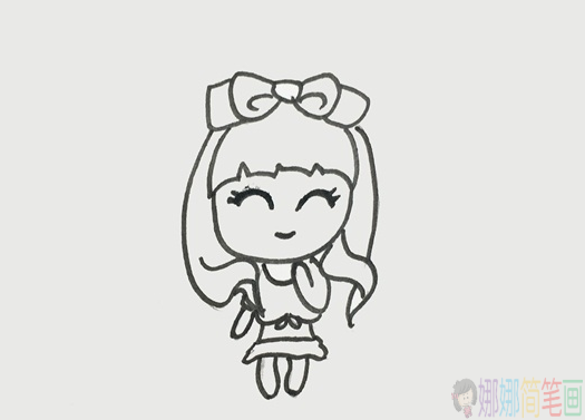可爱的少女简笔画画法教程-4