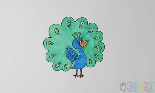 孔雀简笔画画法,孔雀简笔画-1