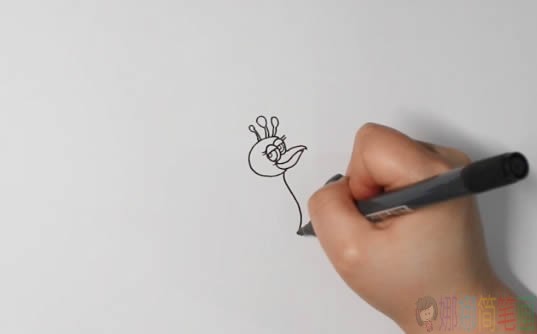 孔雀简笔画画法,孔雀简笔画-2