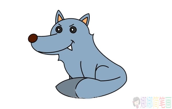 大灰狼儿童简笔画-1