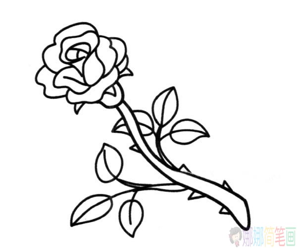 一组花朵简笔画线稿-2