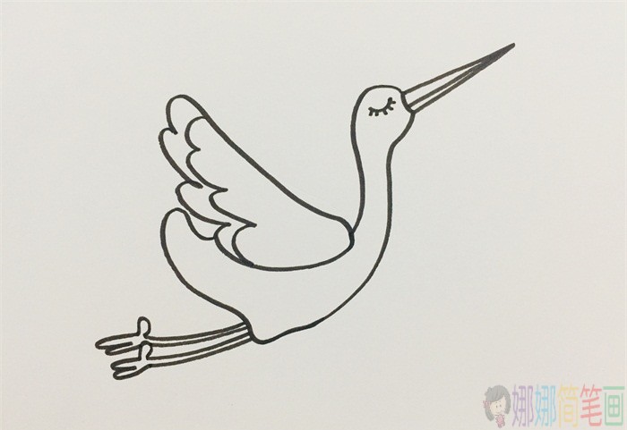 仙鹤简笔画,仙鹤儿童画-4