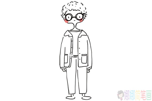 帅气阳光的男孩简笔画图片-1