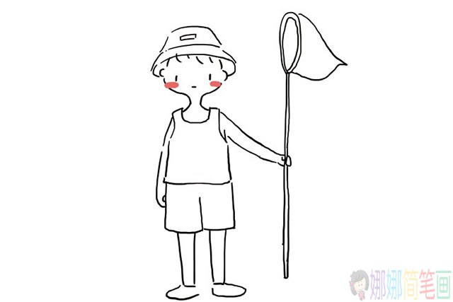 帅气阳光的男孩简笔画图片-2