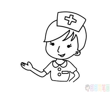 护士幼儿简笔画画法-1