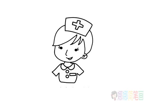 护士幼儿简笔画画法-6
