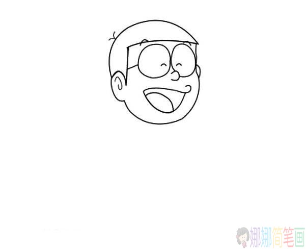 大雄简笔画画法,大雄简笔画一步一步画-3