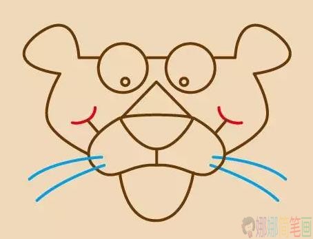 粉红顽皮豹简笔画怎么画？可爱的粉红顽皮豹简笔画画法教程-5