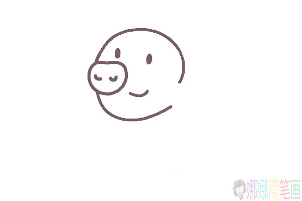 猪的简笔画图片大全,可爱猪简笔画画法步骤-3