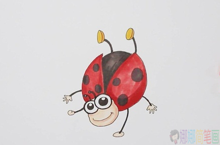 七星瓢虫简笔画图片步骤-4