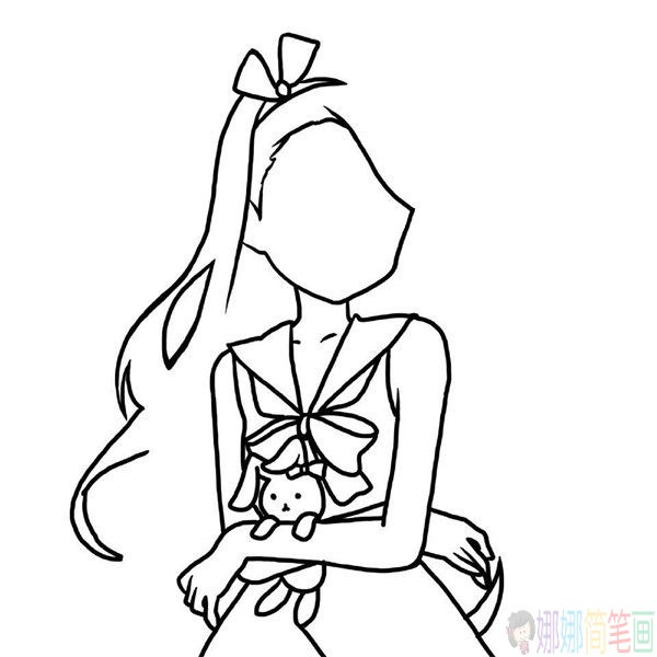 漂亮的女生简笔画,漂亮的女生简笔画教程图片-6