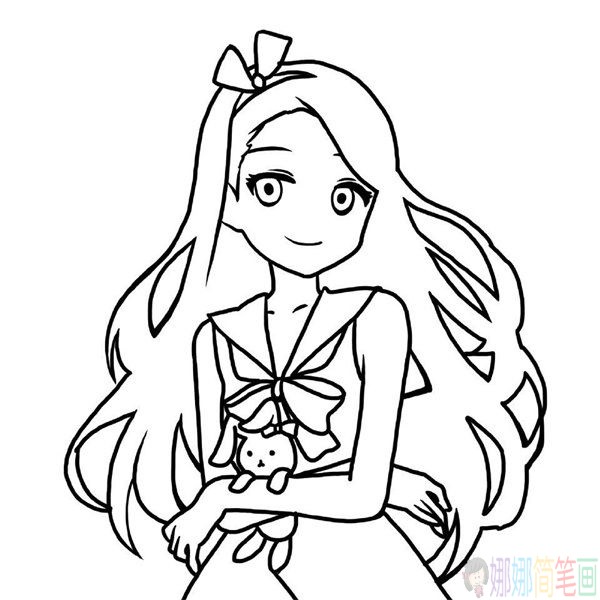 漂亮的女生简笔画,漂亮的女生简笔画教程图片-8