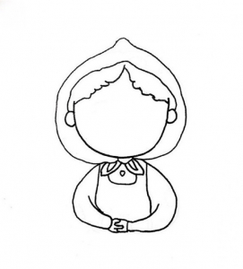 卖火柴的小女孩简笔画画法_教你画卖火柴的小女孩简笔画卡通画图片教程-4