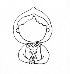 卖火柴的小女孩简笔画画法_教你画卖火柴的小女孩简笔画卡通画图片教程-5