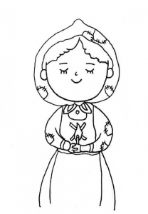 卖火柴的小女孩简笔画画法_教你画卖火柴的小女孩简笔画卡通画图片教程-6