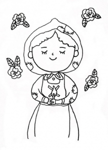 卖火柴的小女孩简笔画画法_教你画卖火柴的小女孩简笔画卡通画图片教程-7