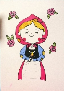 卖火柴的小女孩简笔画画法_教你画卖火柴的小女孩简笔画卡通画图片教程-8