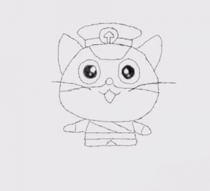 简笔画黑猫警长是怎么画的_卡通黑猫警长简笔画大全-6