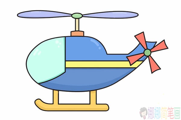 直升机简笔画图片大全,直升机简笔画步骤图-5