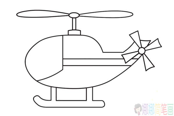 直升机简笔画图片大全,直升机简笔画步骤图-4