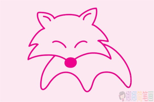 可爱的卡通狐狸简笔画画法步骤教程及图片大全-5