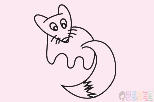 可爱的卡通狐狸简笔画画法步骤教程及图片大全-9