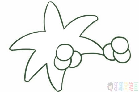 好看的椰子树简笔画画法步骤图片大全-3