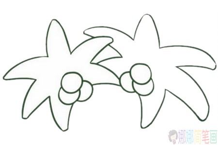 好看的椰子树简笔画画法步骤图片大全-4