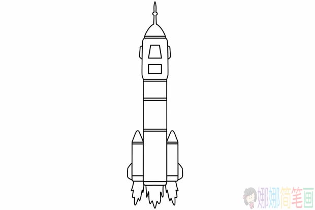 神舟五号飞船简笔画画法步骤图片-3