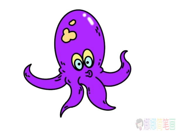 可爱的卡通章鱼简笔画步骤画法图片-7