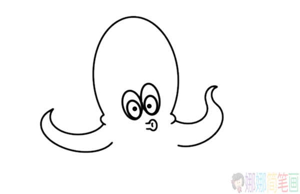 可爱的卡通章鱼简笔画步骤画法图片-4