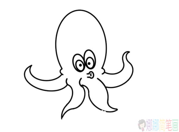 可爱的卡通章鱼简笔画步骤画法图片-5