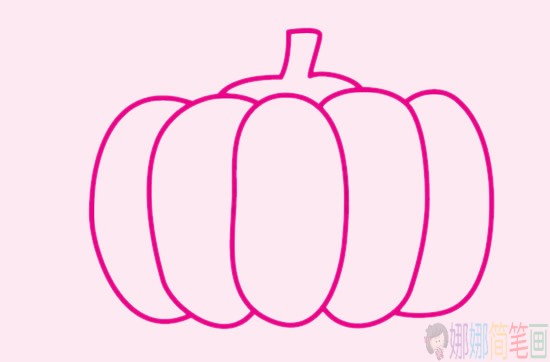 南瓜简笔画简单画法步骤图片大全-3