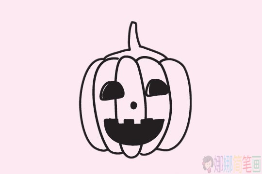 南瓜简笔画简单画法步骤图片大全-4
