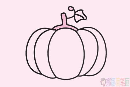 南瓜简笔画简单画法步骤图片大全-5