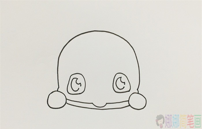 Q版蓝鲸简笔画画法-3