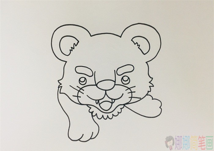 小老虎简笔画,老虎儿童画怎么画-4
