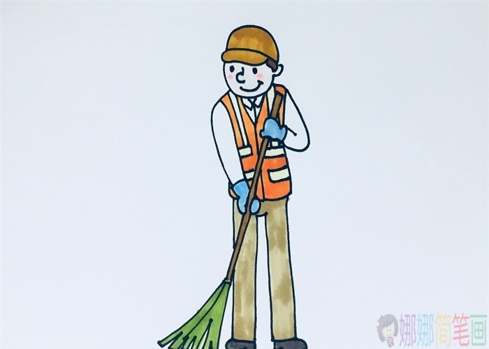 环卫工人简笔画图片-1