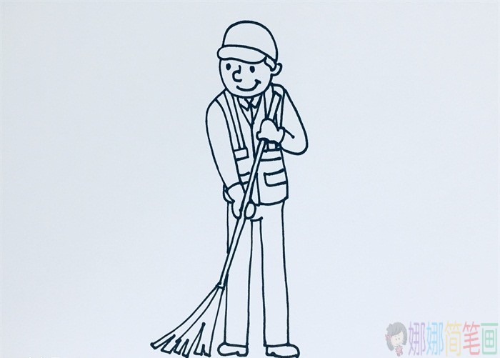 环卫工人简笔画图片-4