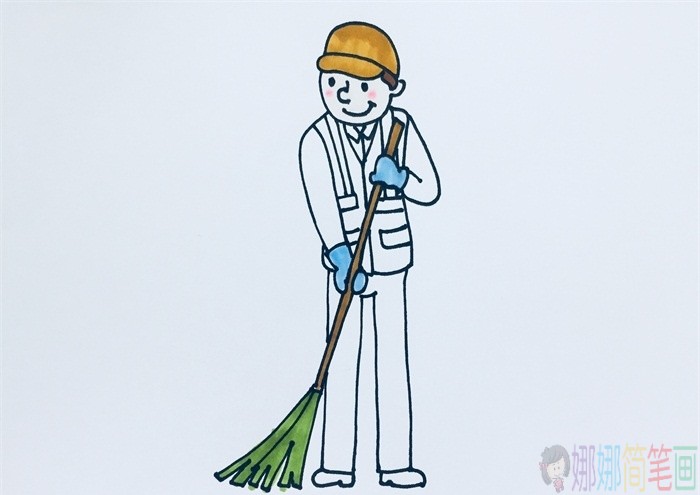 环卫工人简笔画图片-5