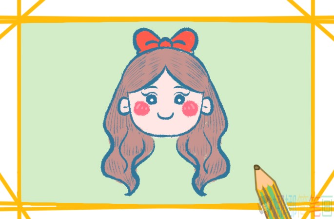 简单好画的女孩人物头像简笔画-1