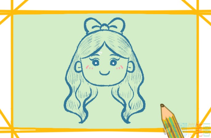简单好画的女孩人物头像简笔画-5