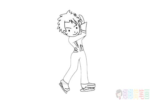 冬奥会花样滑冰运动员简笔画-3