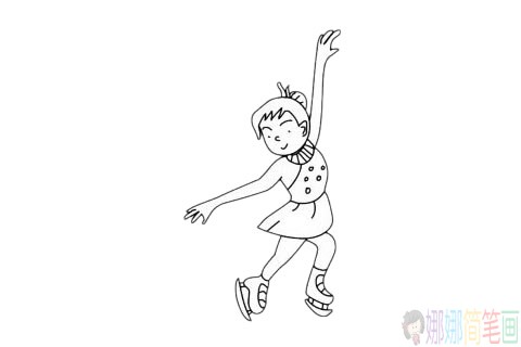 冬奥会花样滑冰运动员简笔画-4